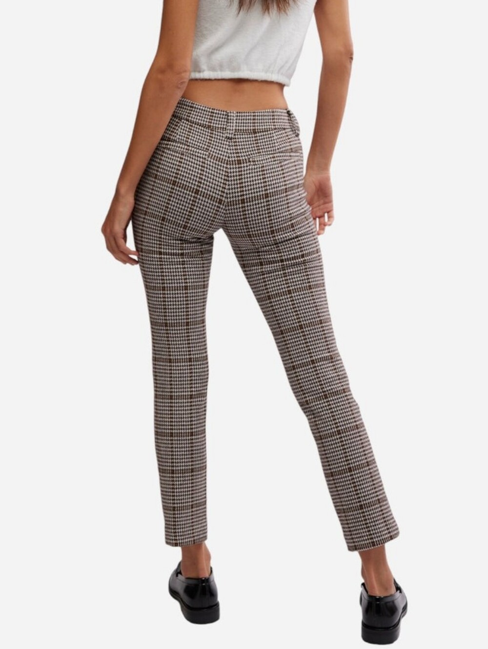NWOT Free People Molly Plaid Slim Pant